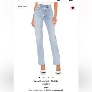 AGOLDE Lana Straight in Riptide